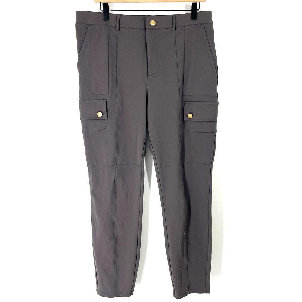 Halara Pants Size XL Womens Gray Day Stretch High Waist Solid Slim Cargo Casual